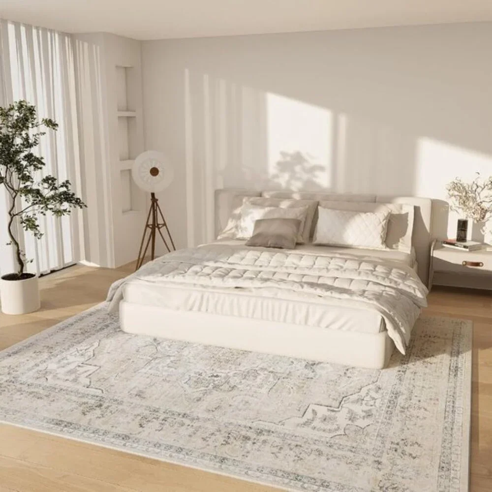 New 5x7 Washable Area Rug Vintage Boho Non-Slip Soft Carpet for Living Room